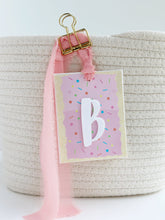 Load image into Gallery viewer, Poptart Acrylic Initial Tag (PINK) ✨ @kelseyklos collab!✨
