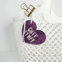 Load image into Gallery viewer, Valentine Acrylic, Glittery Conversation Heart
