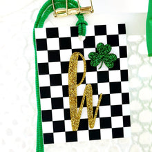 Load image into Gallery viewer, Checker Initial Tag, St. Patty's Style!
