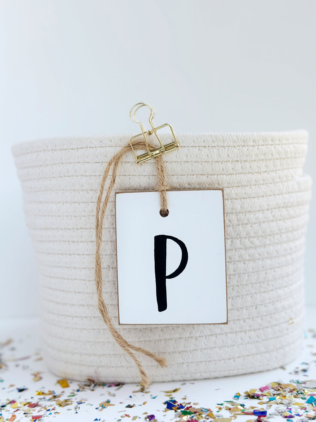 Initial Tag, White