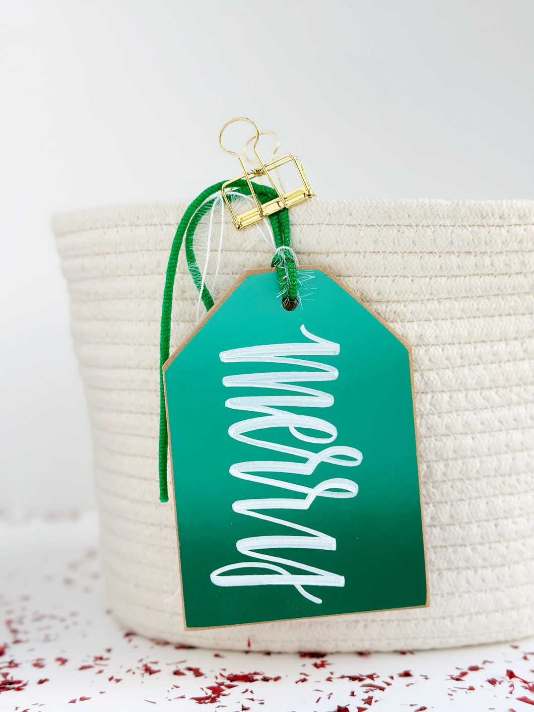 Classic tag, green ombré (customizable)