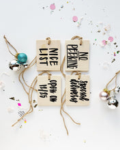 Load image into Gallery viewer, Present tag set, NICE LIST
