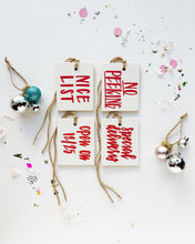 Load image into Gallery viewer, Present tag set, NICE LIST
