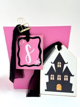 Load image into Gallery viewer, Pink Initial Tag w/border
