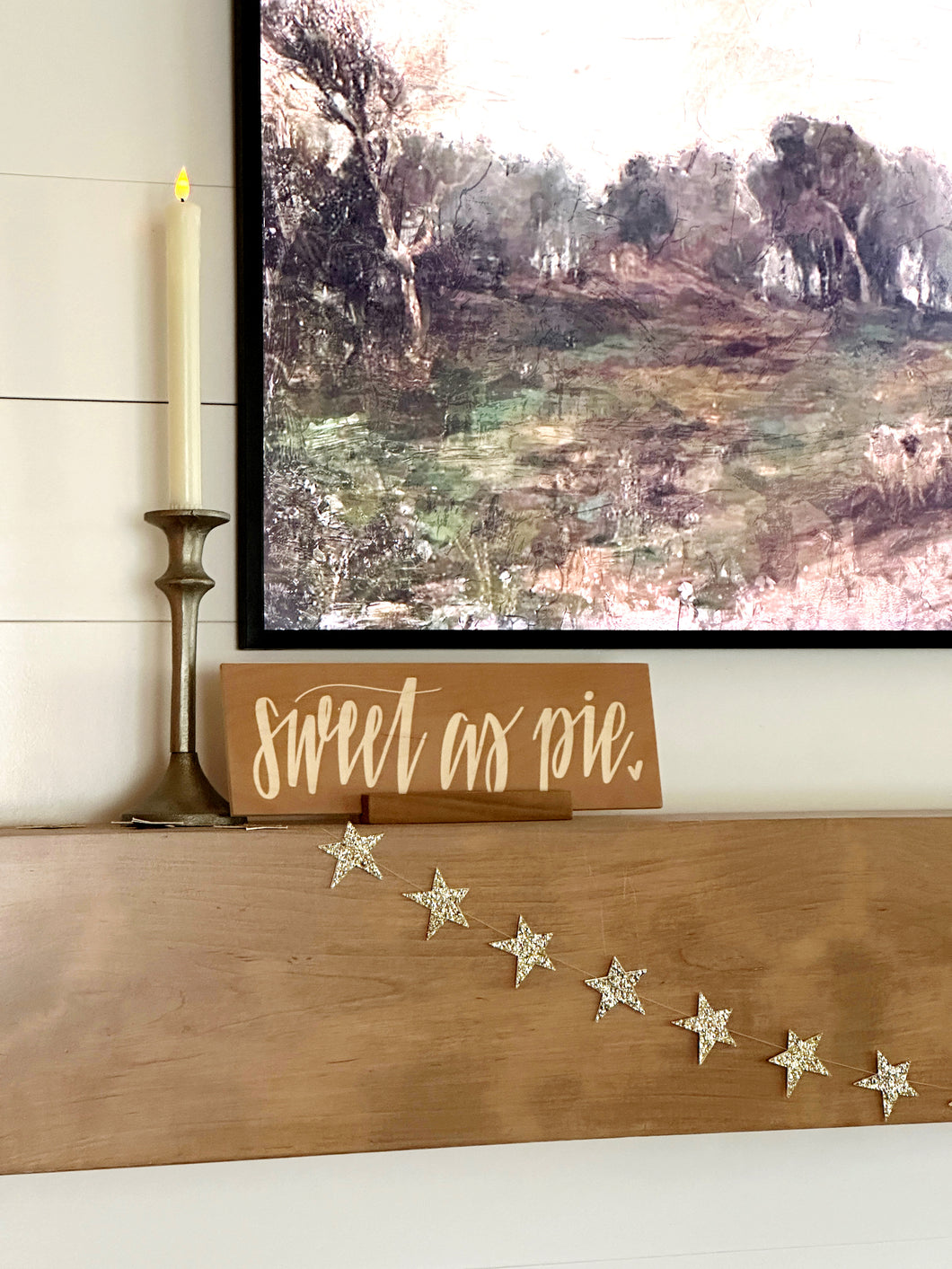 Sweet as pie, natural wood grain shelfie