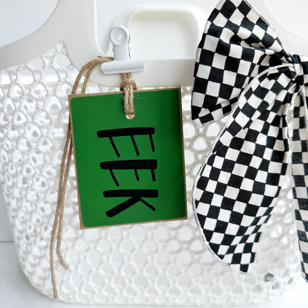 Halloween Initial Tag, Green