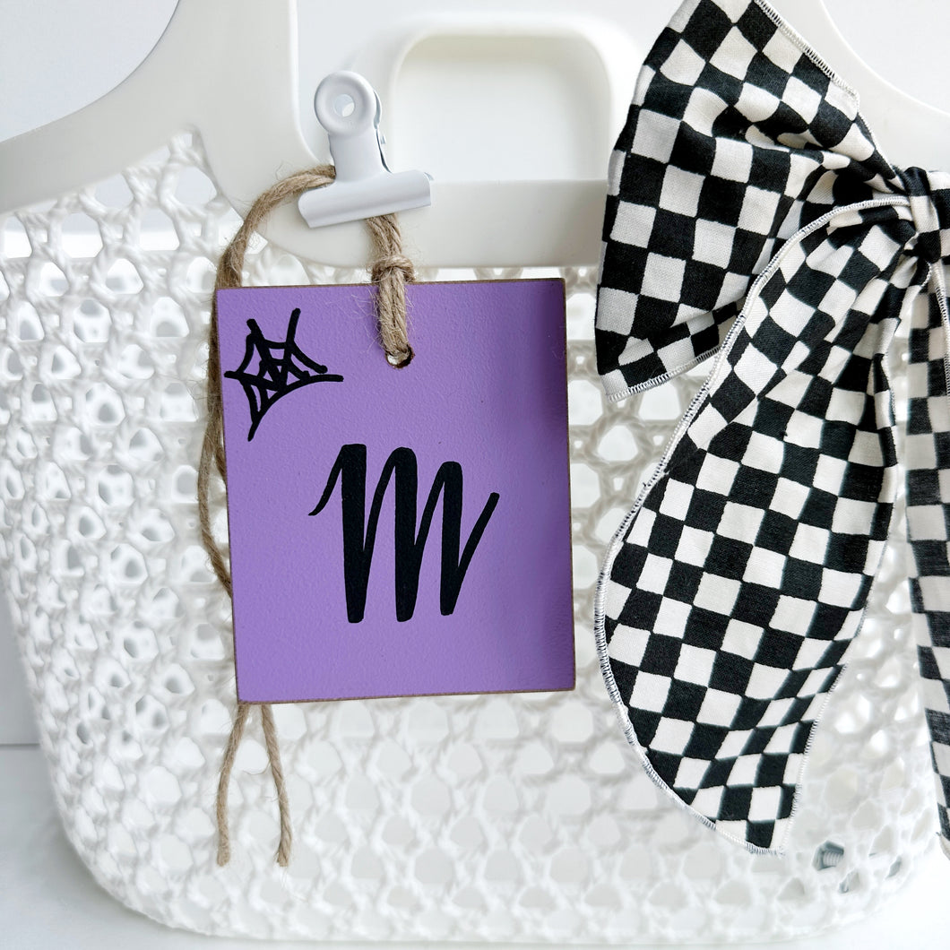 Halloween Initial Tag, Light Purple